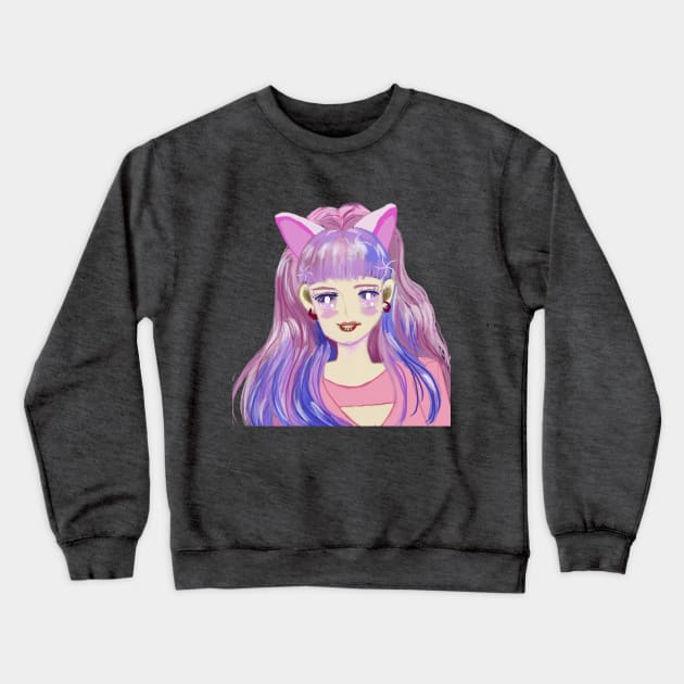 Anime Cat girl Crewneck Sweatshirt by Artiststore1983 